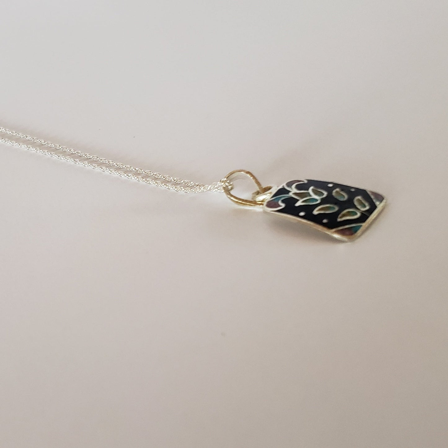 Dainty Chain SS Meena Pendant
