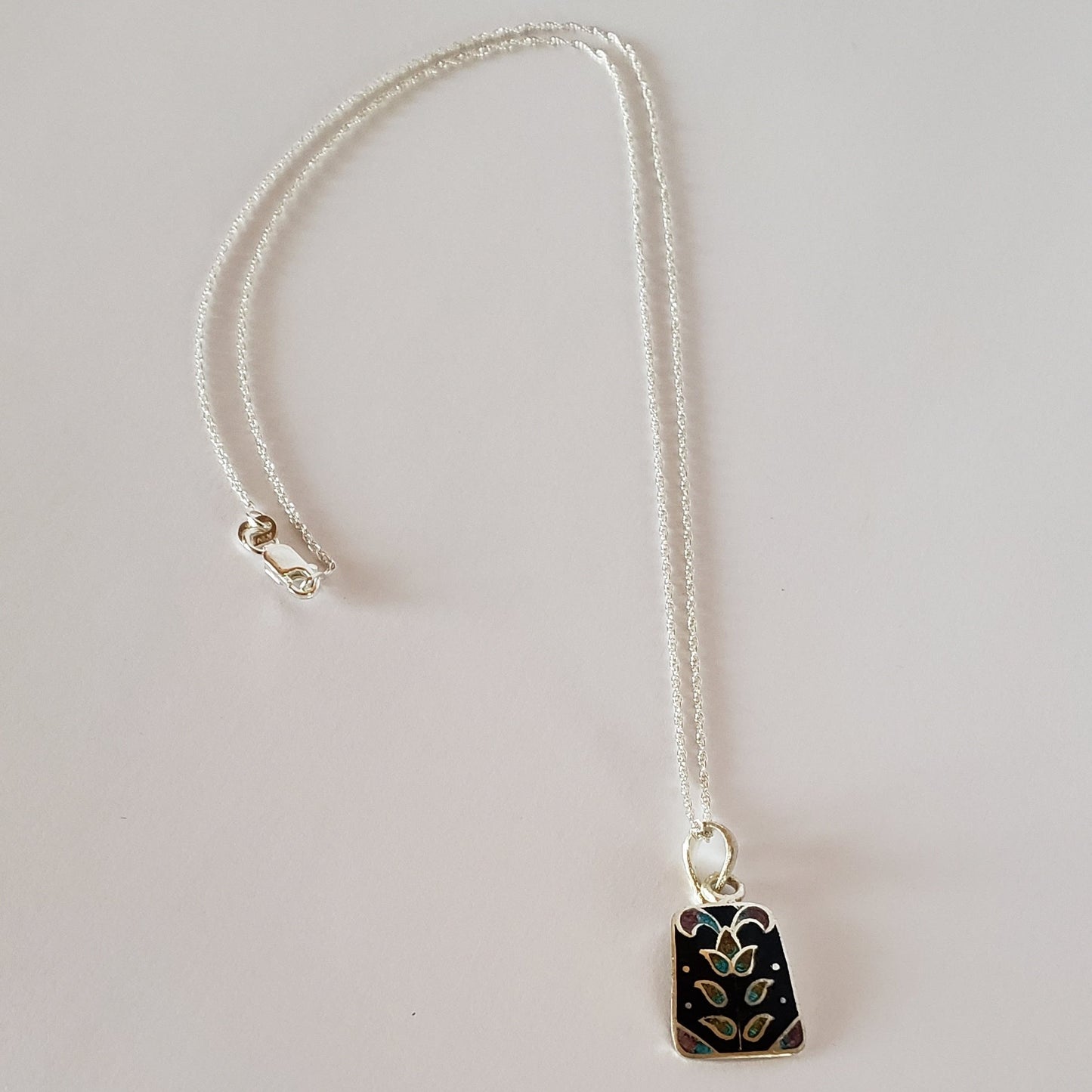 Dainty Chain SS Meena Pendant