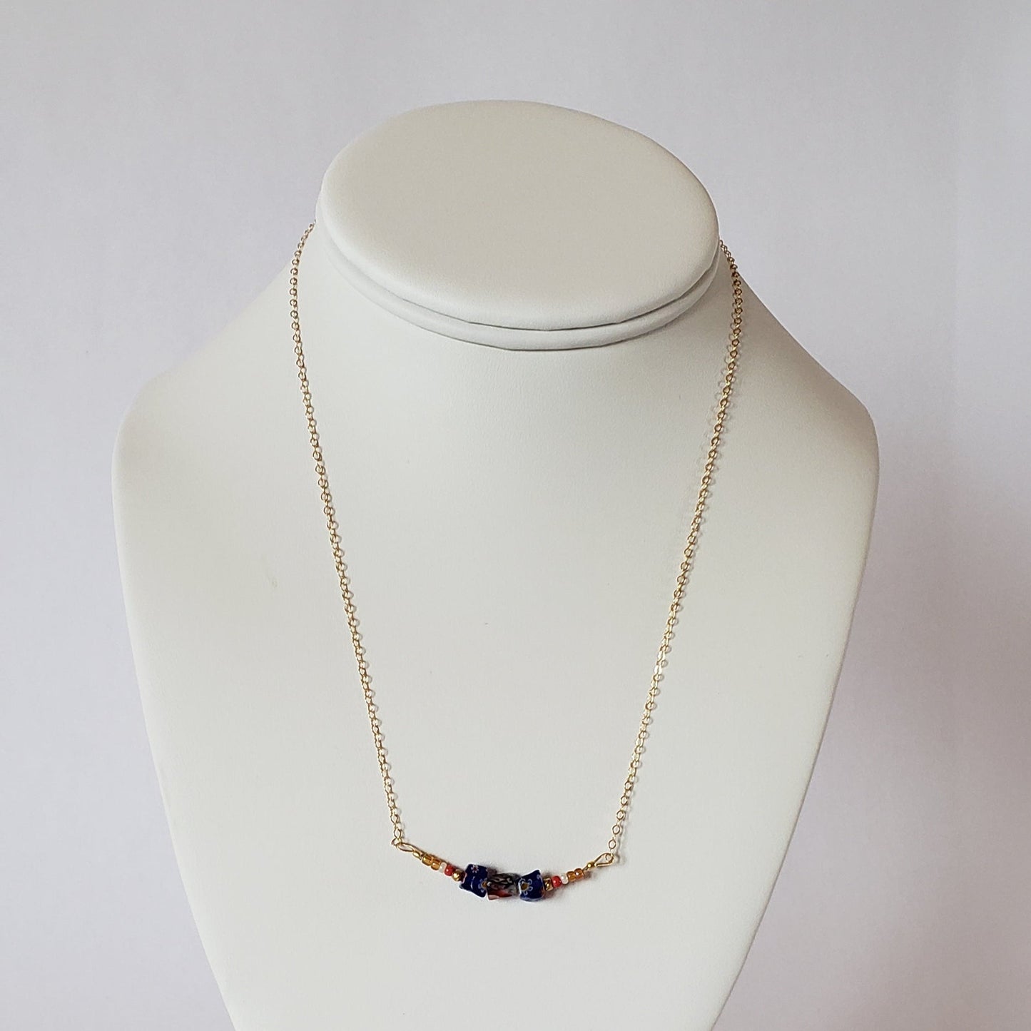 CHECK - DN Dainty Chain Bar Pendant Millifiori Chips