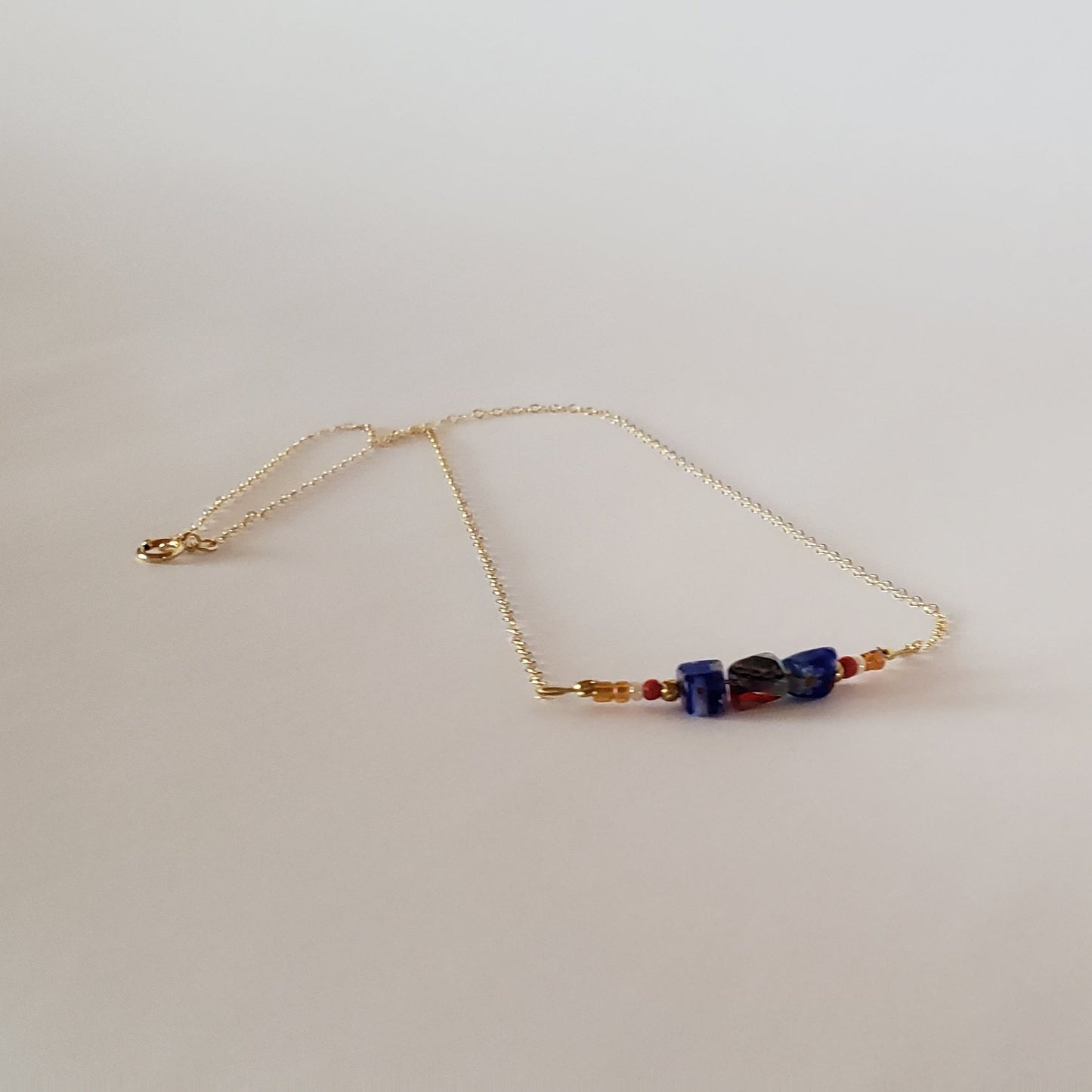 CHECK - DN Dainty Chain Bar Pendant Millifiori Chips