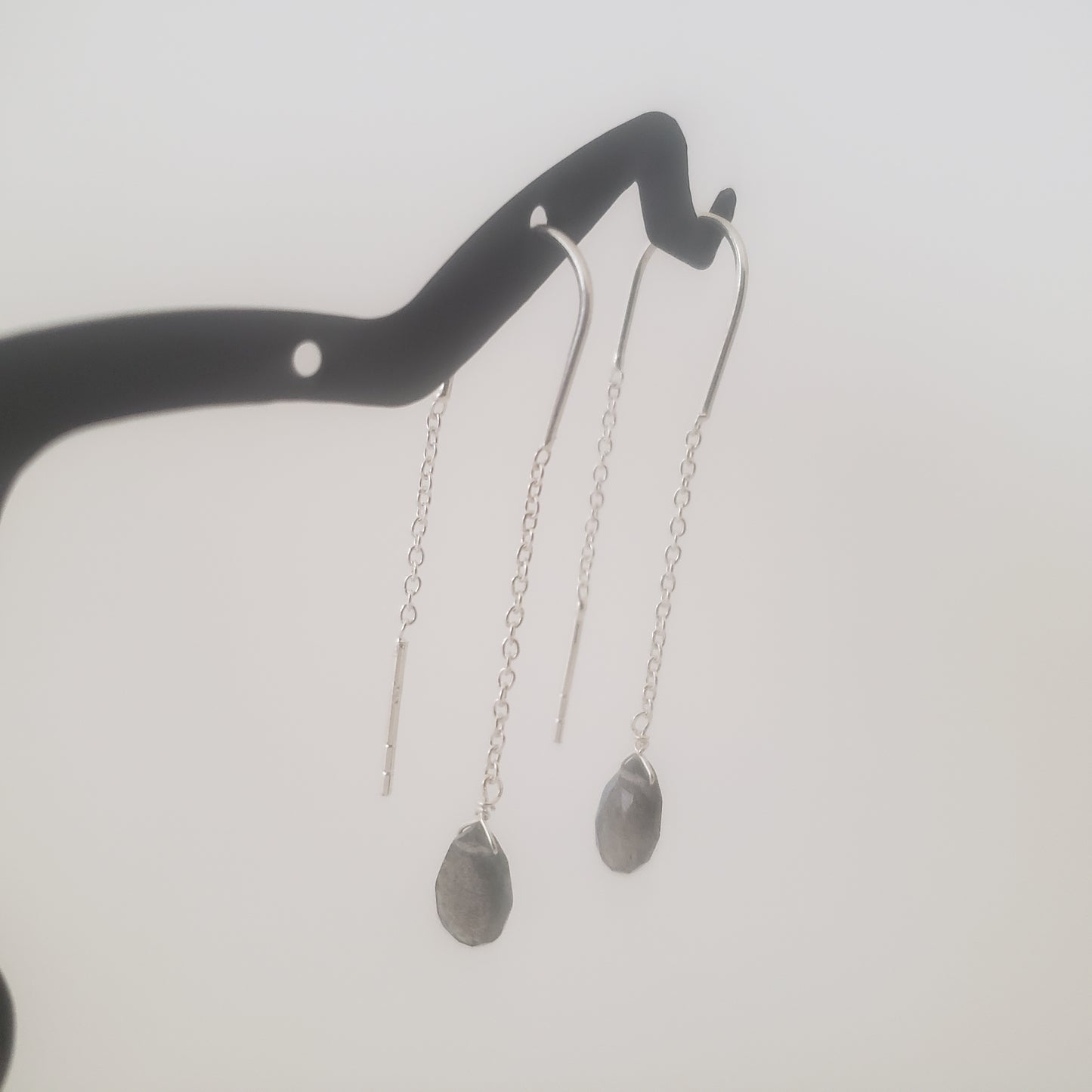 REDO Ear thread Labrodite Sterling Silver
