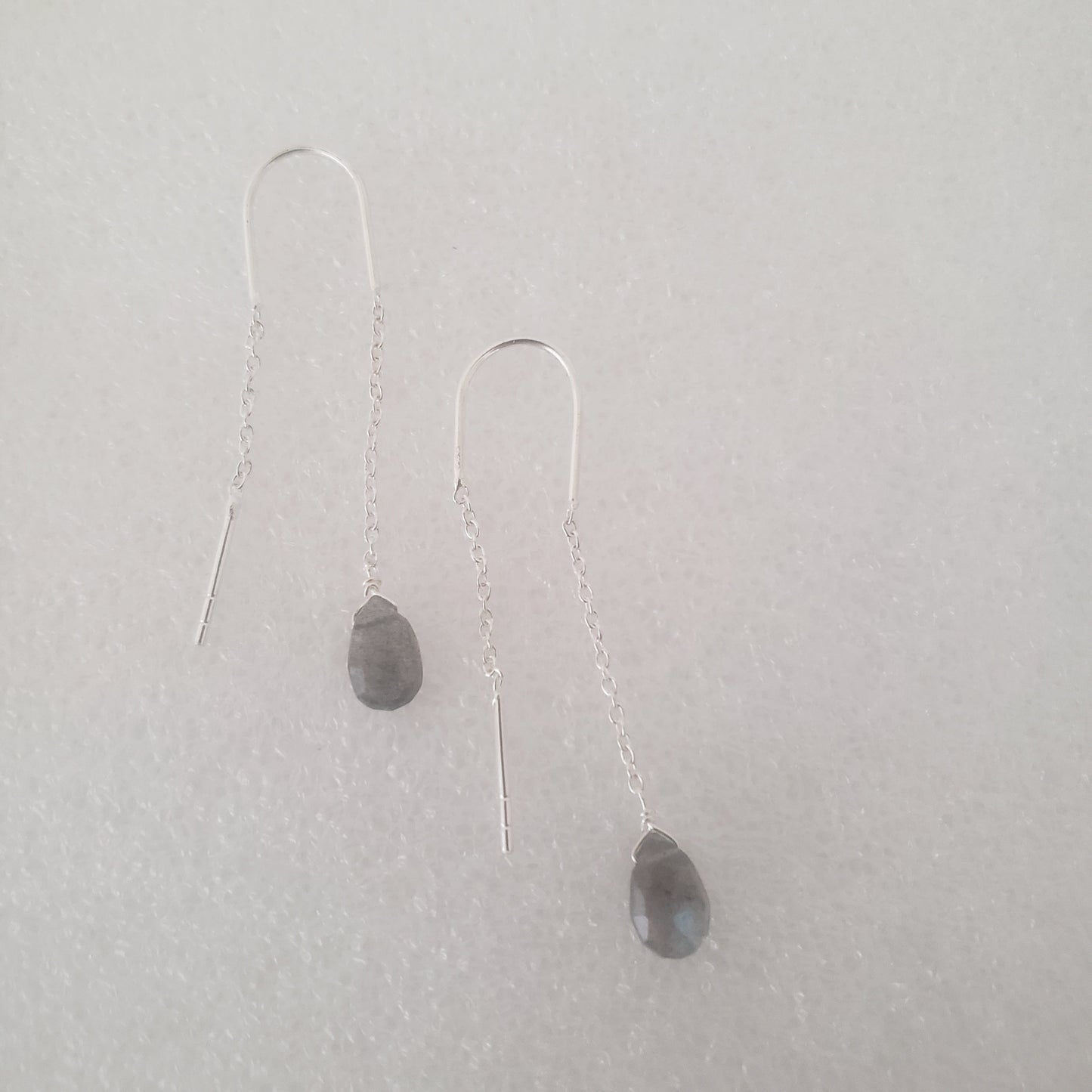 REDO Ear thread Labrodite Sterling Silver