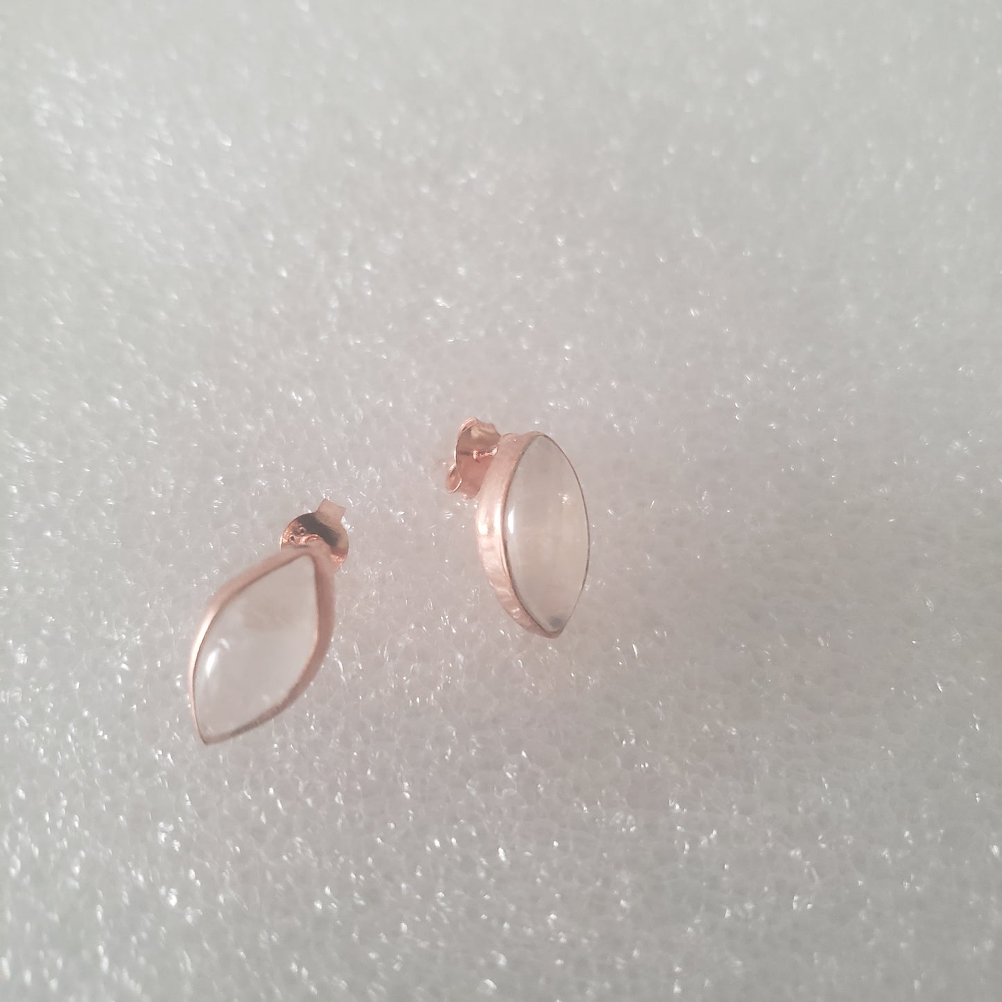 Earrings, Post, Rainbow Moonstone Rose Gold