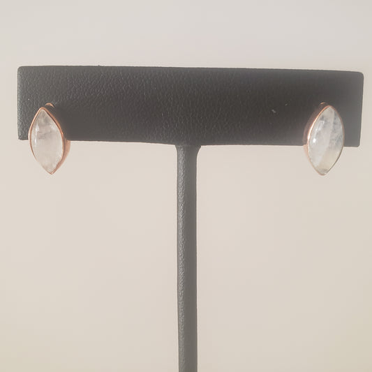 Earrings, Post, Rainbow Moonstone Rose Gold