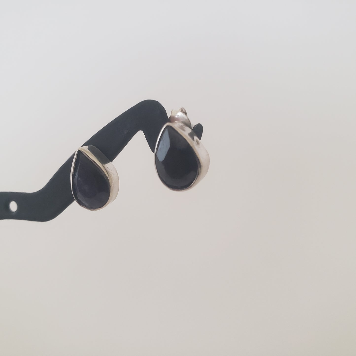 Earrings, Post, Iolite Teardrop, Sterling Silver