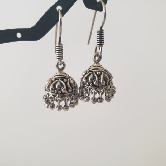 Earrings, Jhumka Antique Silver