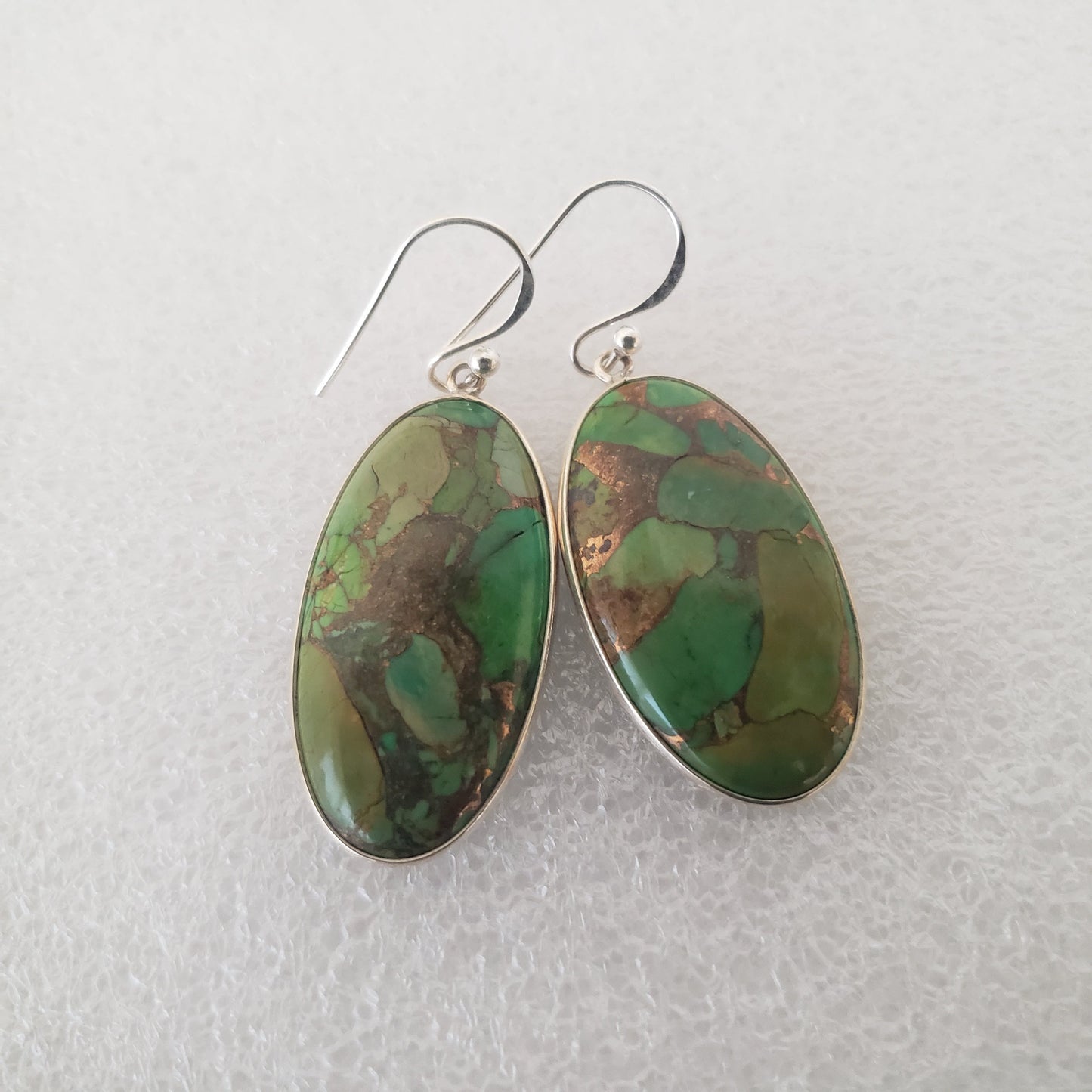 E Earrings, Turquoise Picasso, Sterling Silver