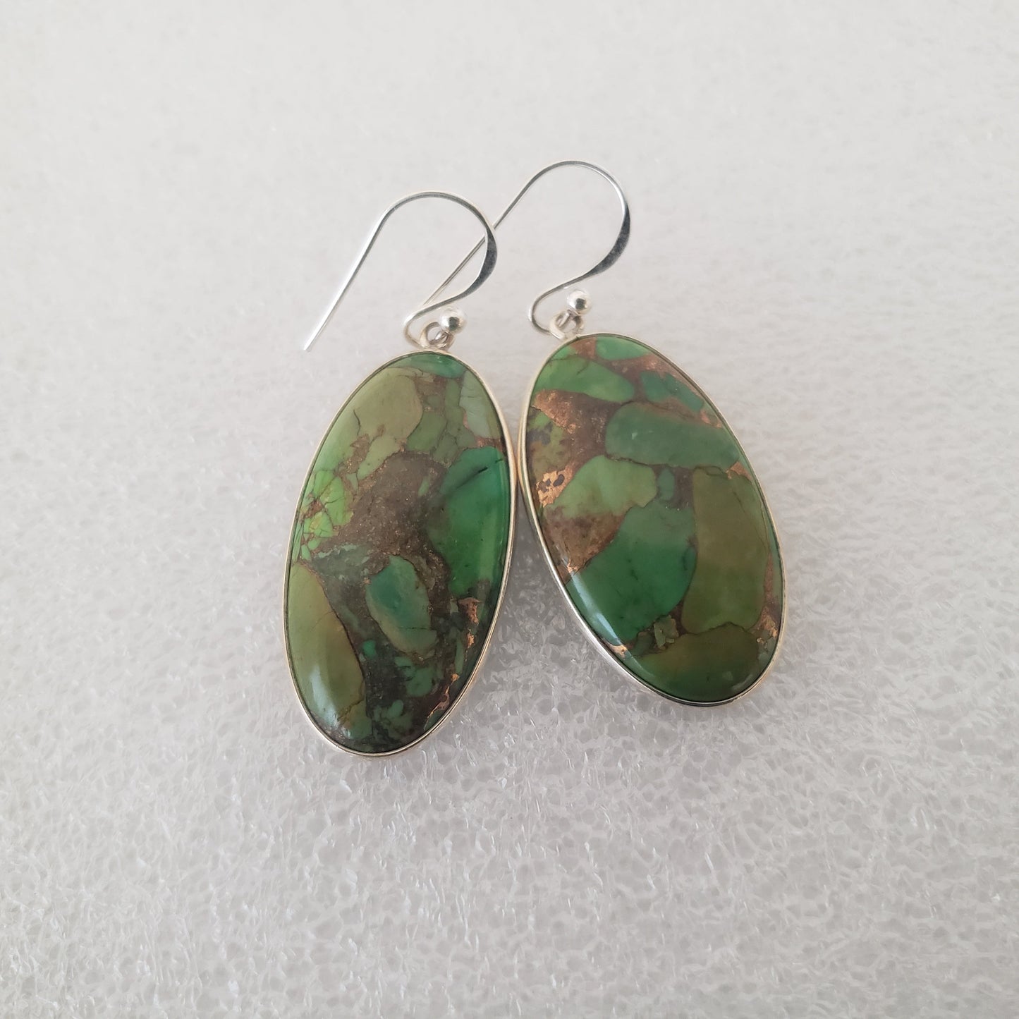 E Earrings, Turquoise Picasso, Sterling Silver