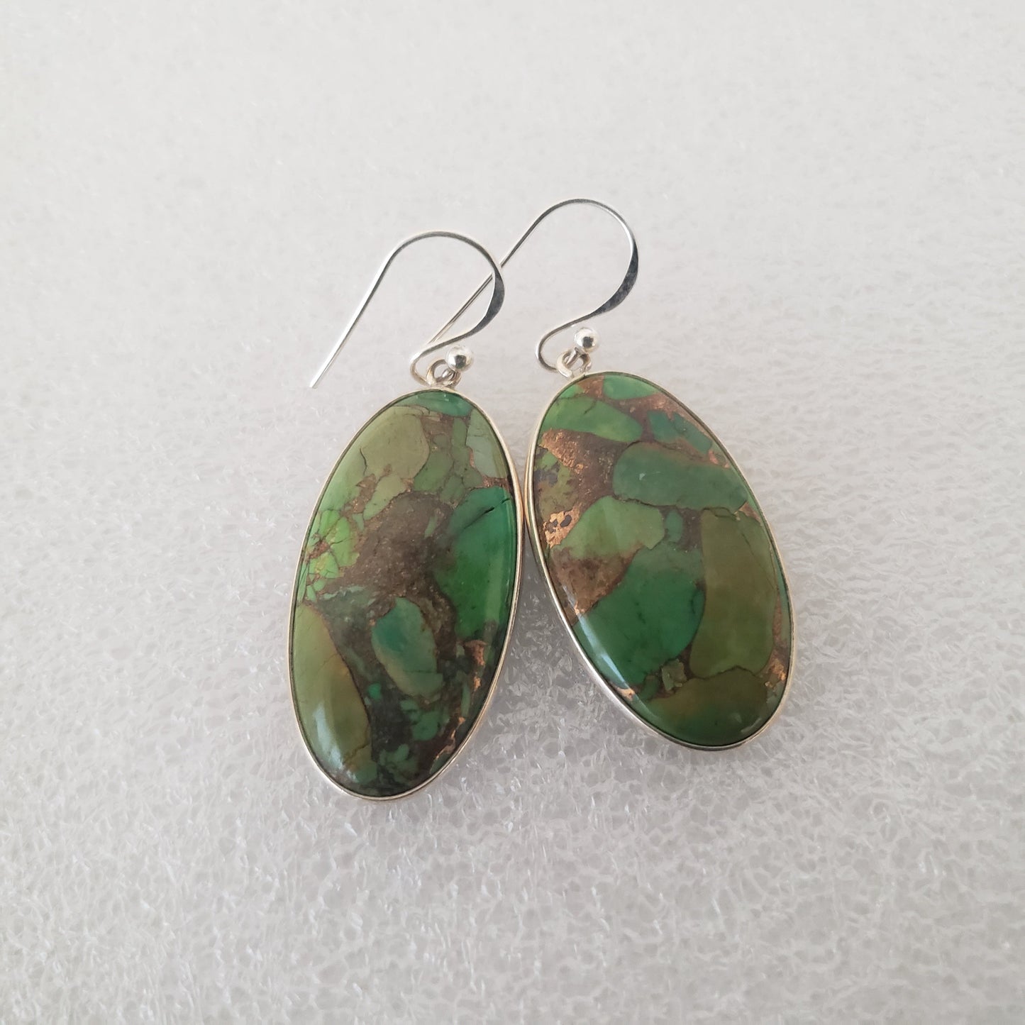 E Earrings, Turquoise Picasso, Sterling Silver