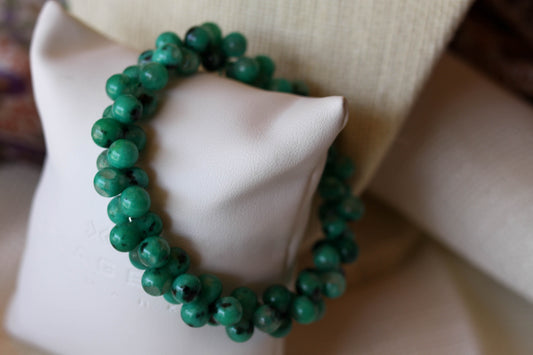 Bracelet - Malachite Peanut Beads