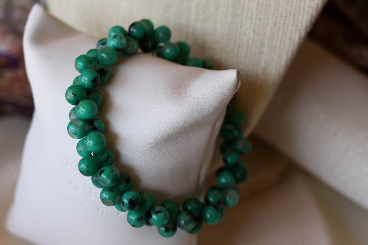 Bracelet - Malachite Peanut Beads