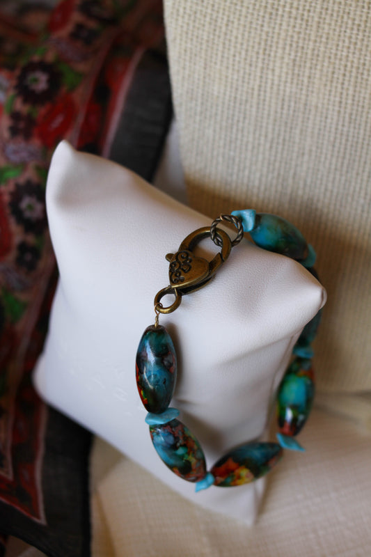 Bracelet - Picasso beads 3 views