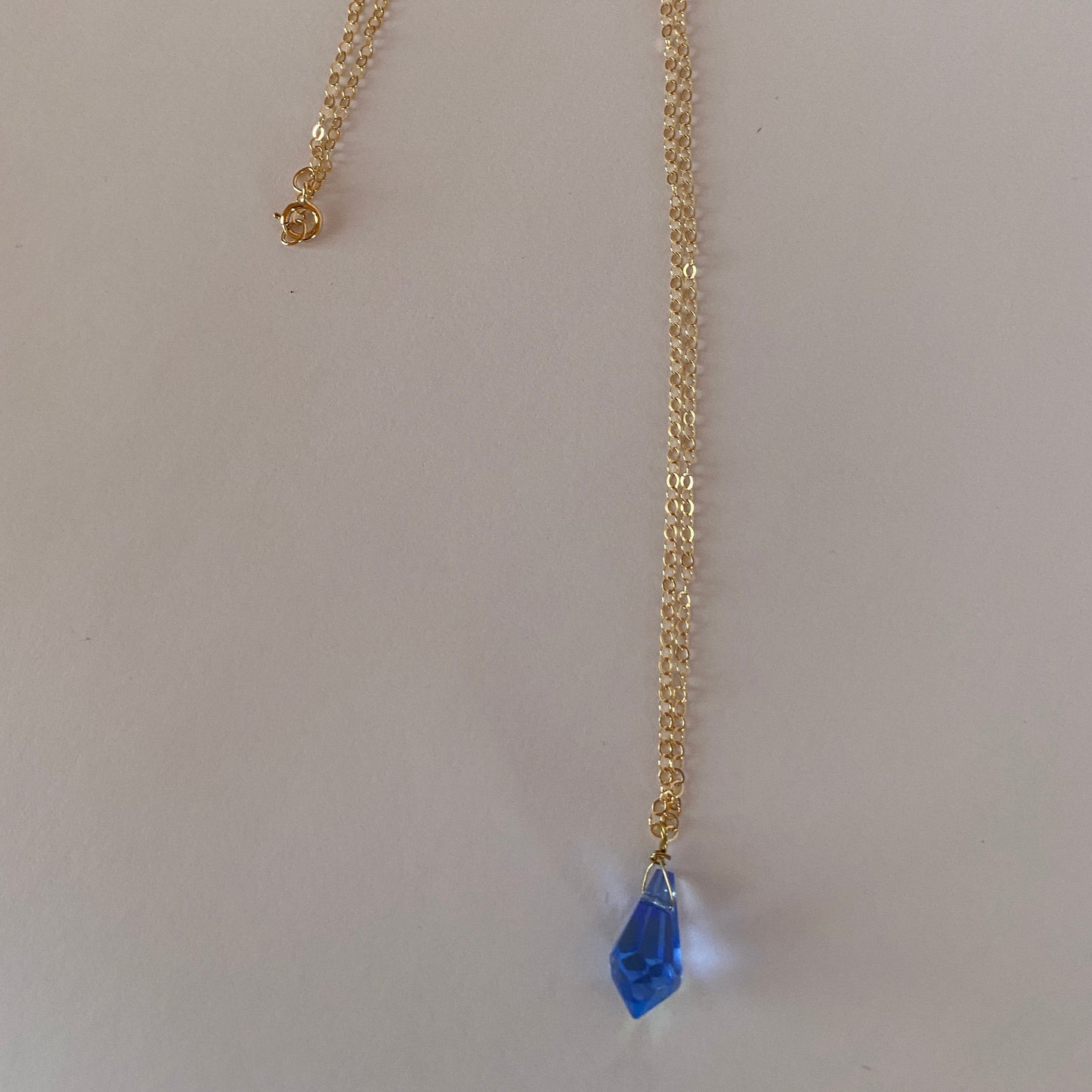 DN Dainty Chain Medium Blue Teardrop