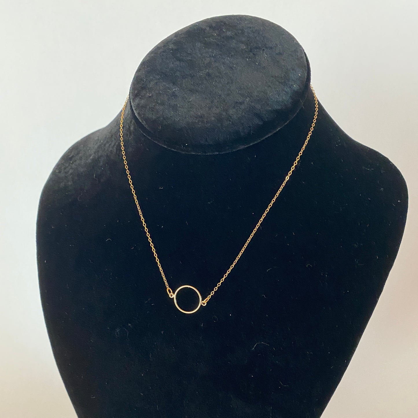 DN Dainty Chain Gold Circle Pendant