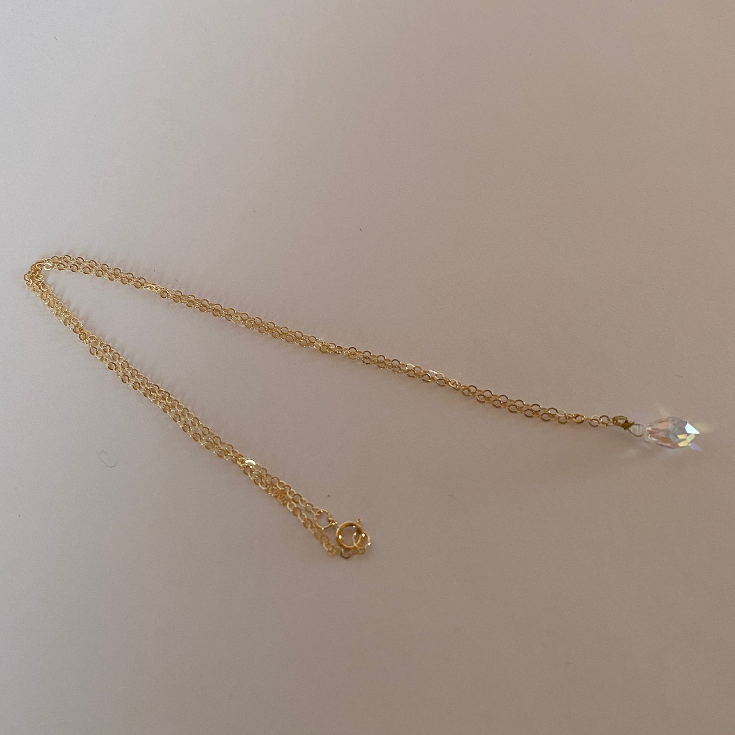 DN Dainty Chain Clear Teardrop