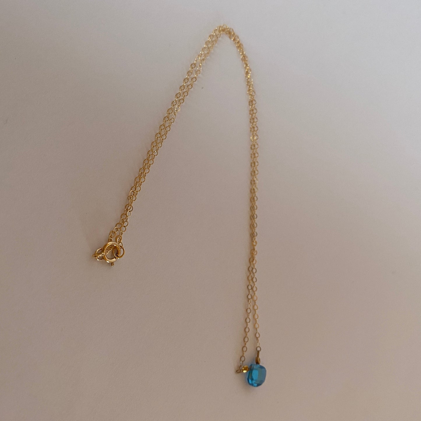 DN Dainty Chain Blue Gemstone Pendant