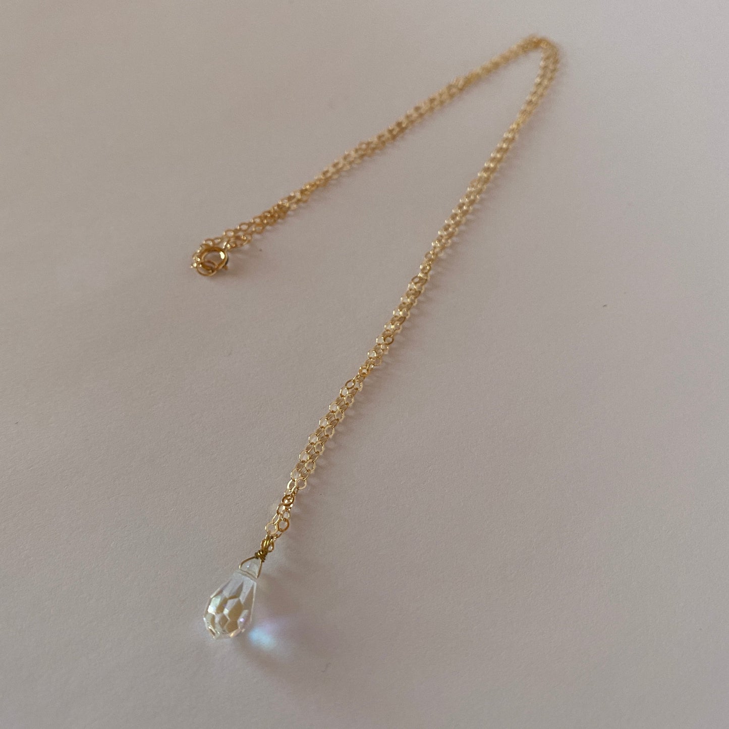 DN Dainty Chain Clear Teardrop