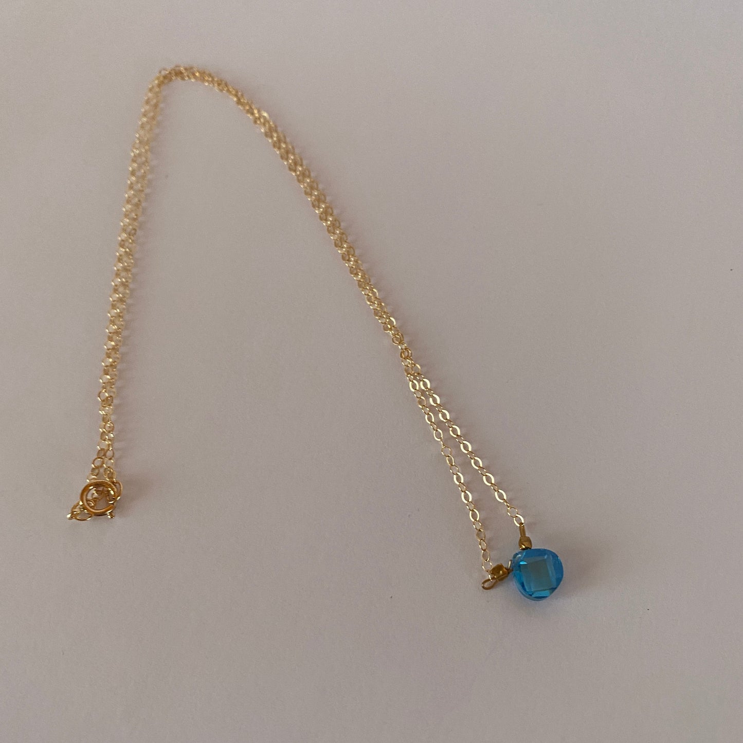 DN Dainty Chain Blue Gemstone Pendant