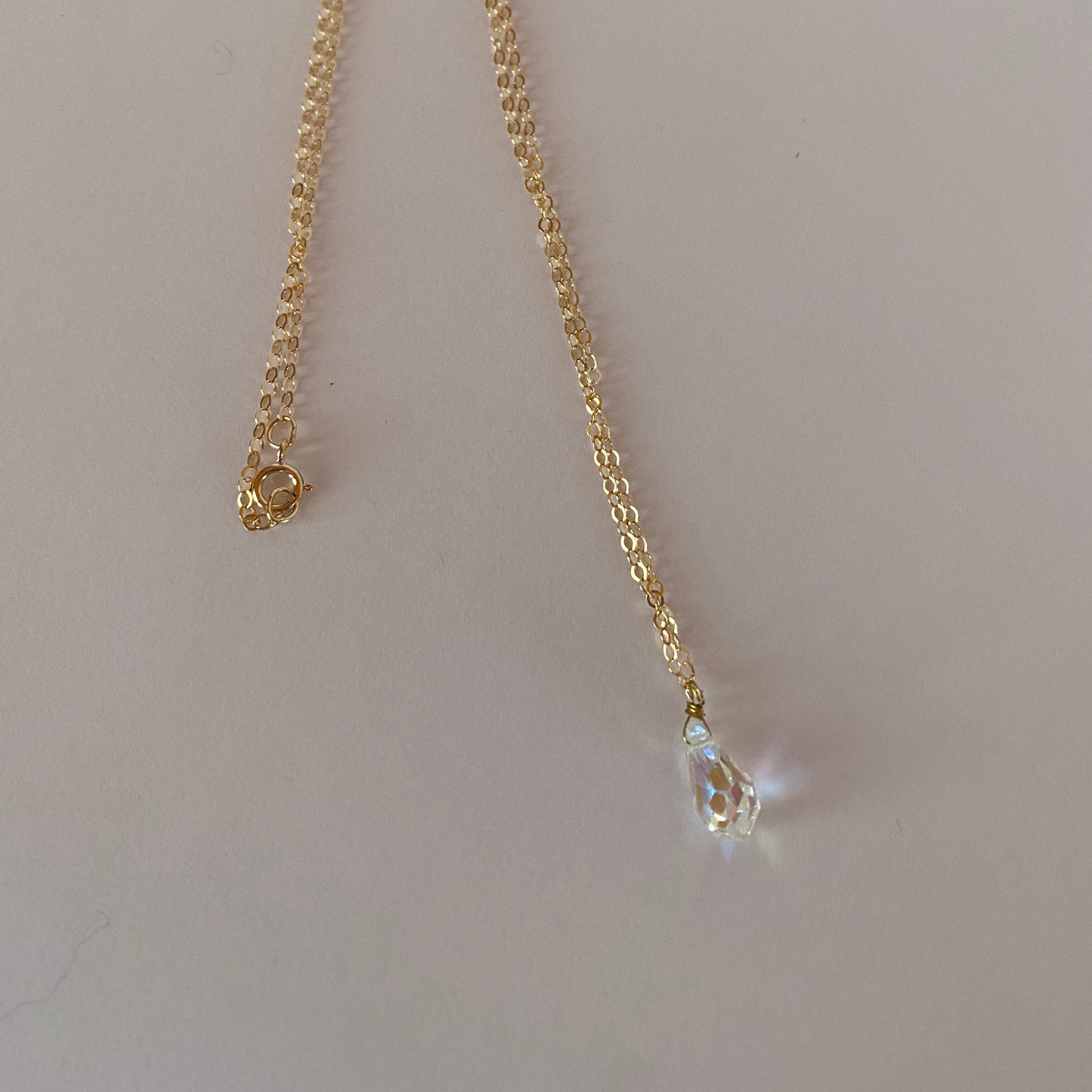 DN Dainty Chain Clear Teardrop