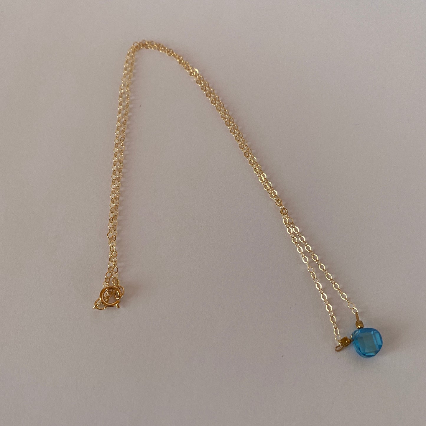 DN Dainty Chain Blue Gemstone Pendant