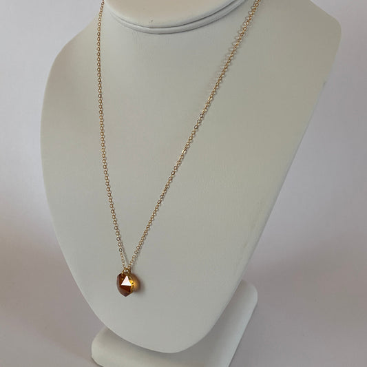 DN Dainty Chain Peach Swarovski Octagon Pendant