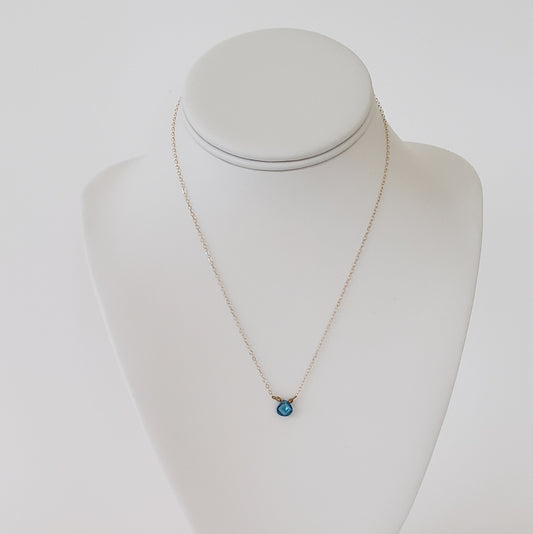 DN Dainty Chain Blue Gemstone Pendant