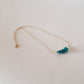 DN Dainty Chain Bar Pendant Turquoise Chips